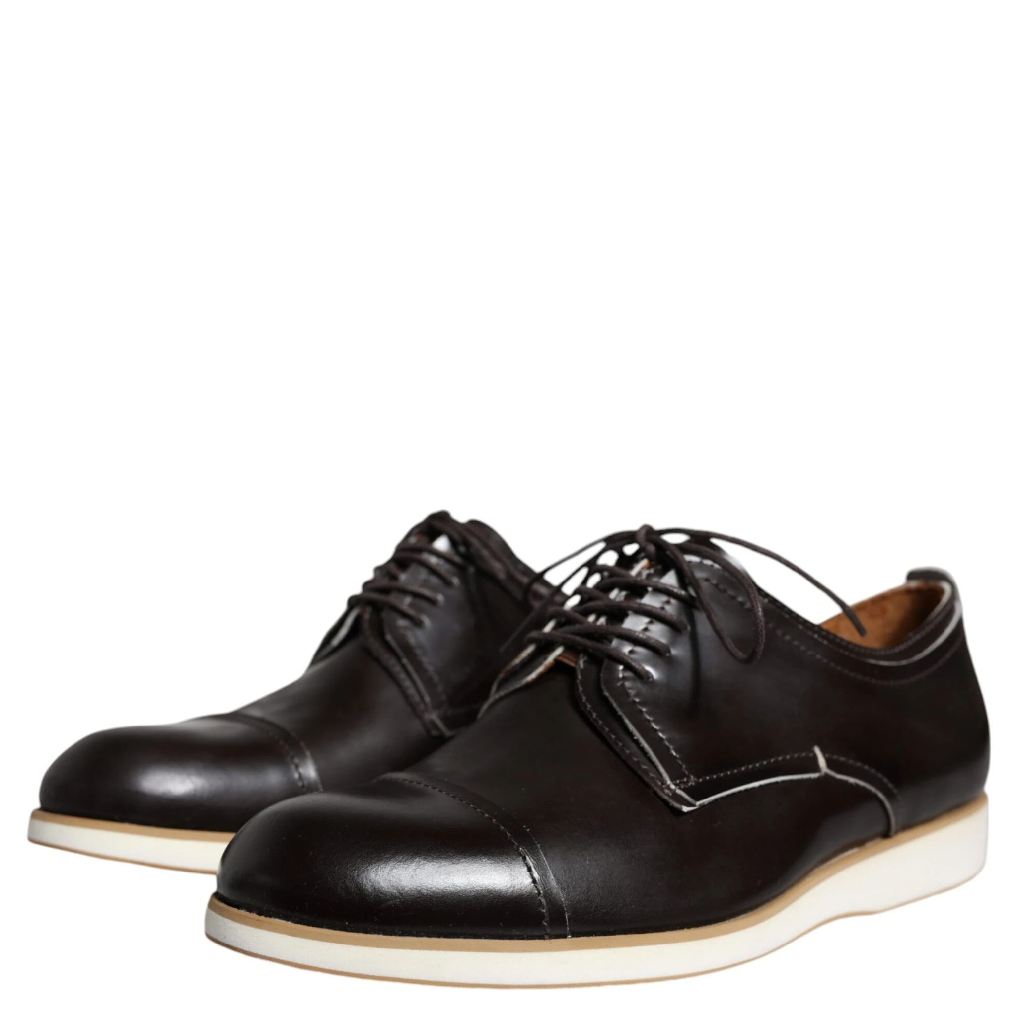 Black White Leather Lace Up Men Dress Formal Shoes