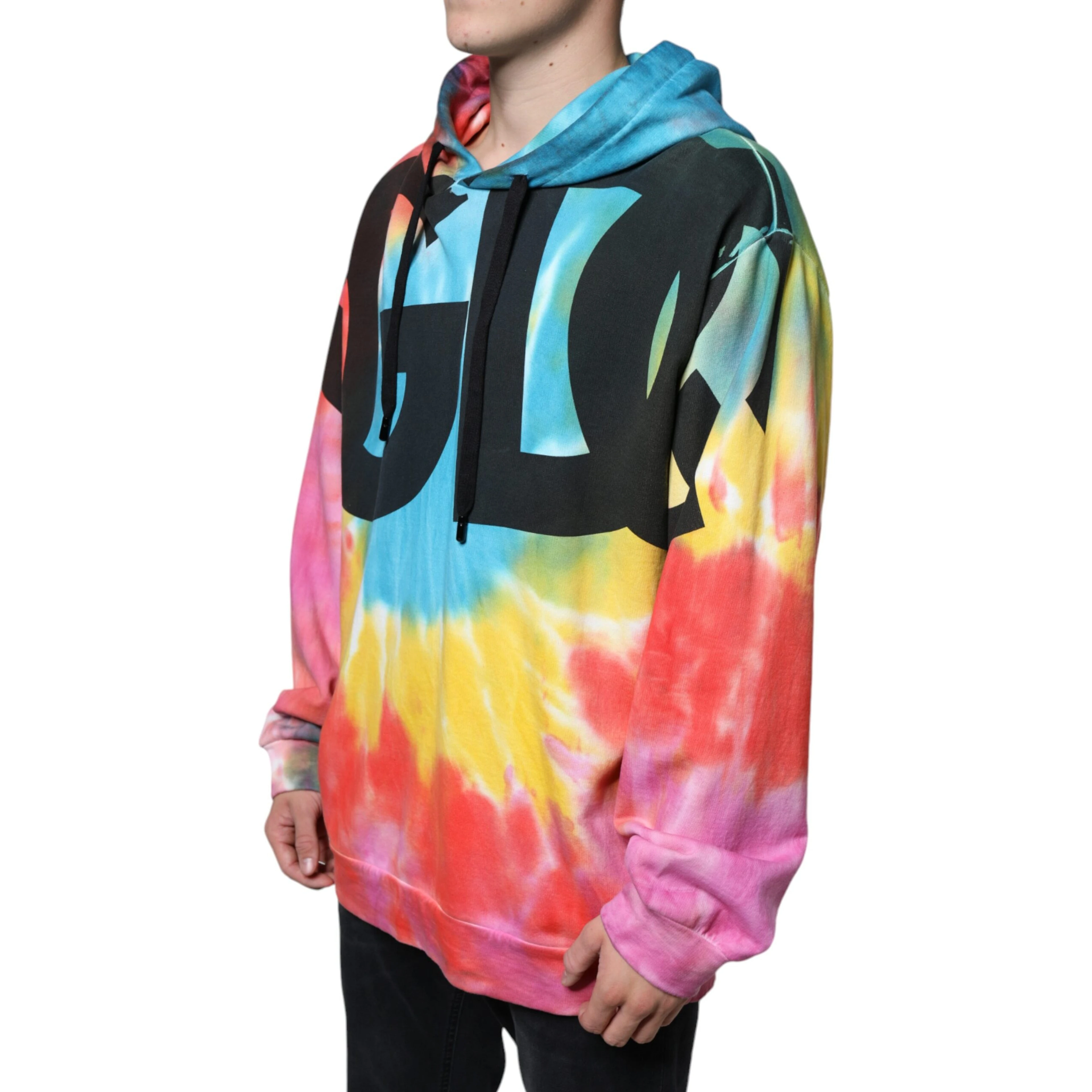Multicolor Tie Dye Hooded Sweatshirt Sweater