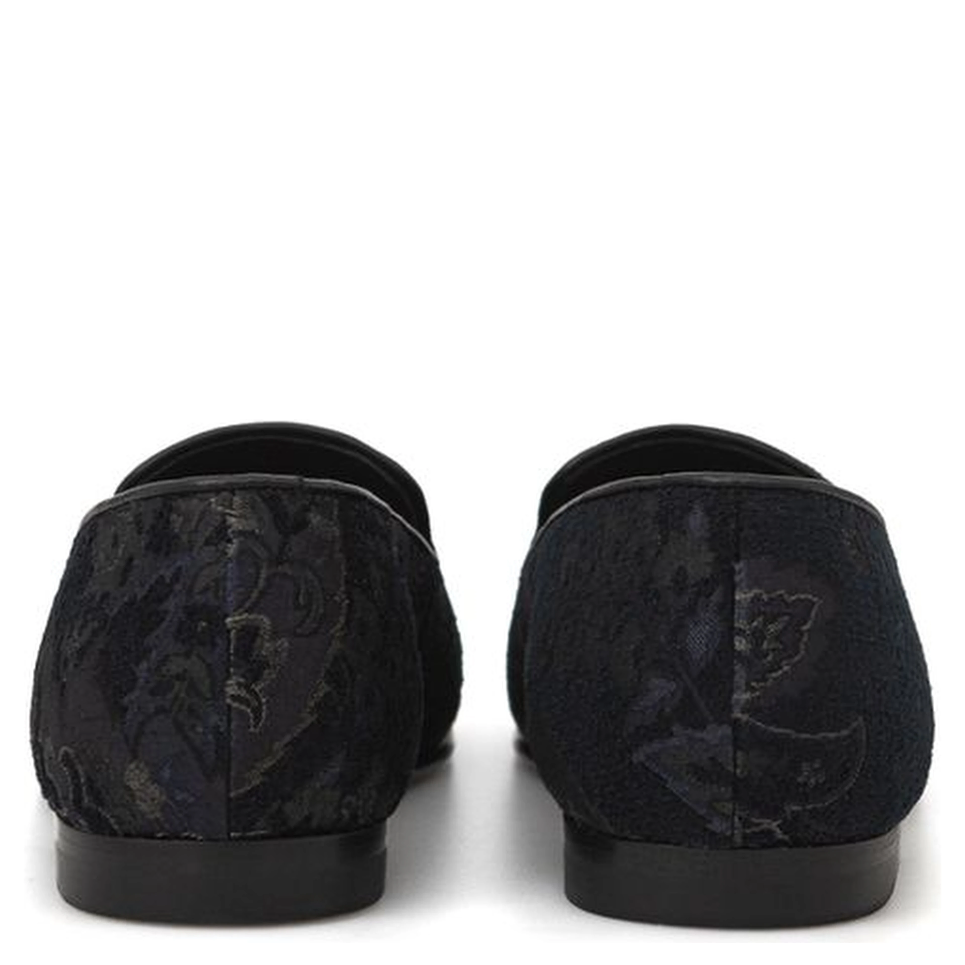 Blue Leather Slip-On Loafers
