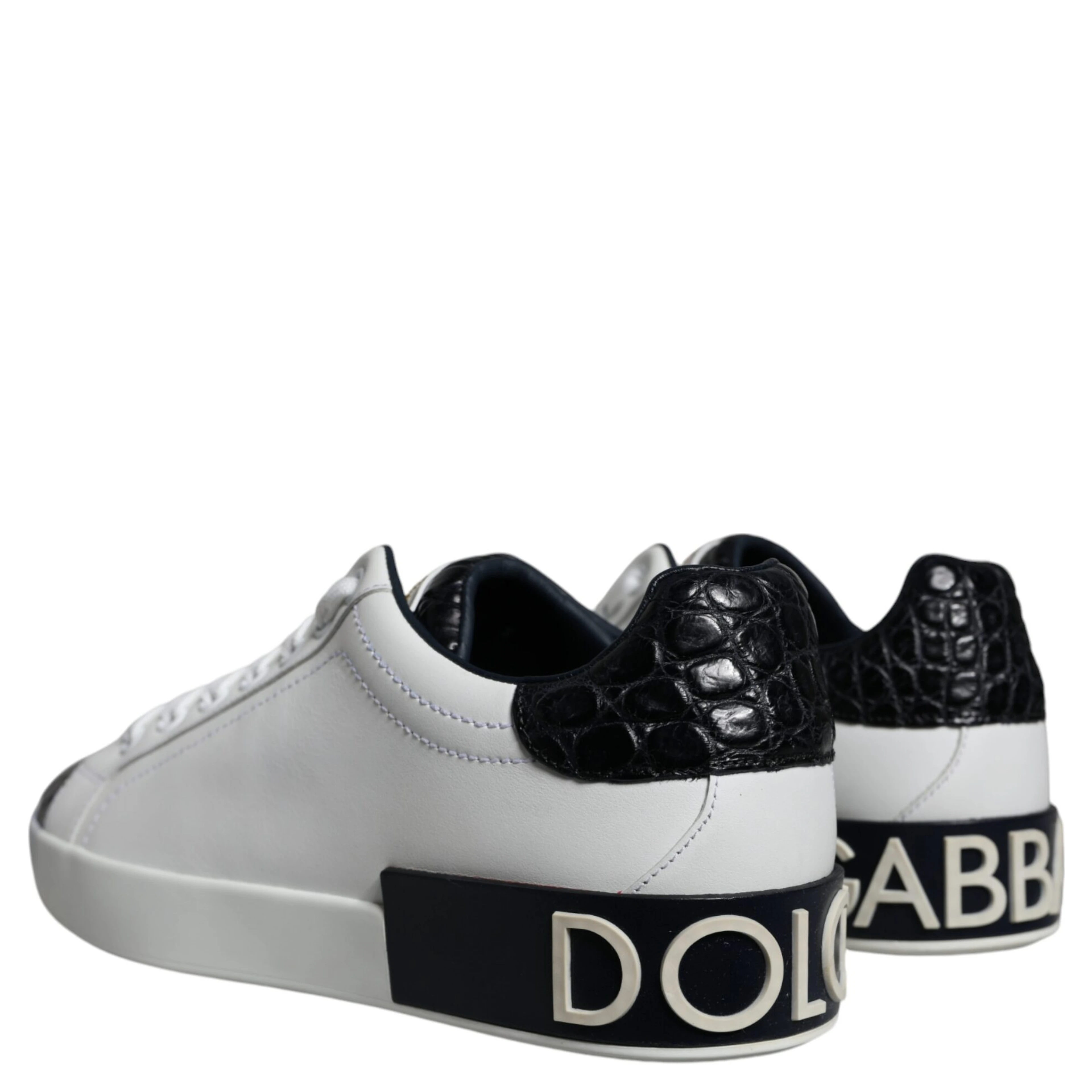 Black Leather Logo Portofino Sneaker Shoes