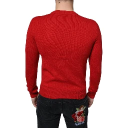Red I'm The King Wool Crew Neck Sweatshirt Sweater