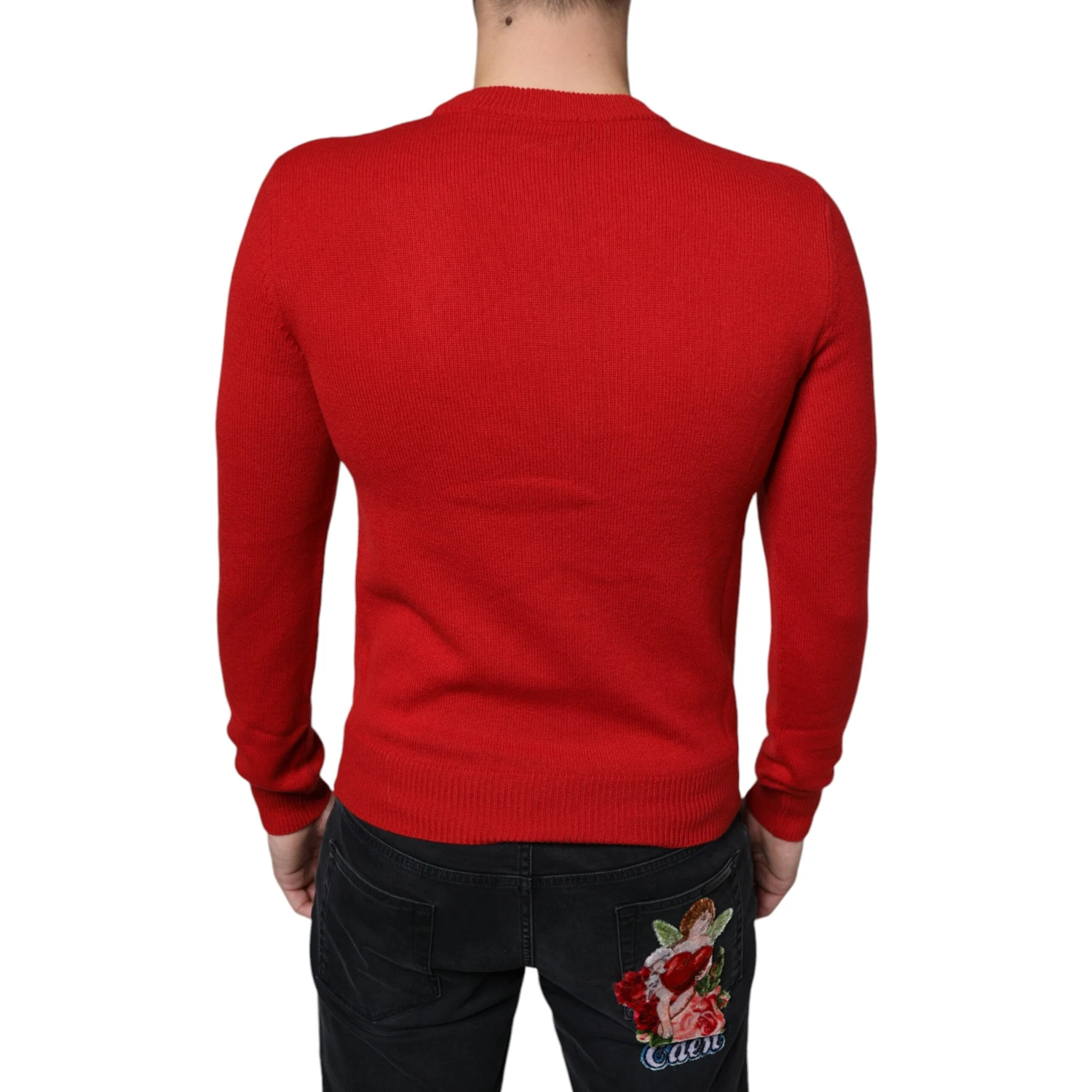 Red I'm The King Wool Crew Neck Sweatshirt Sweater