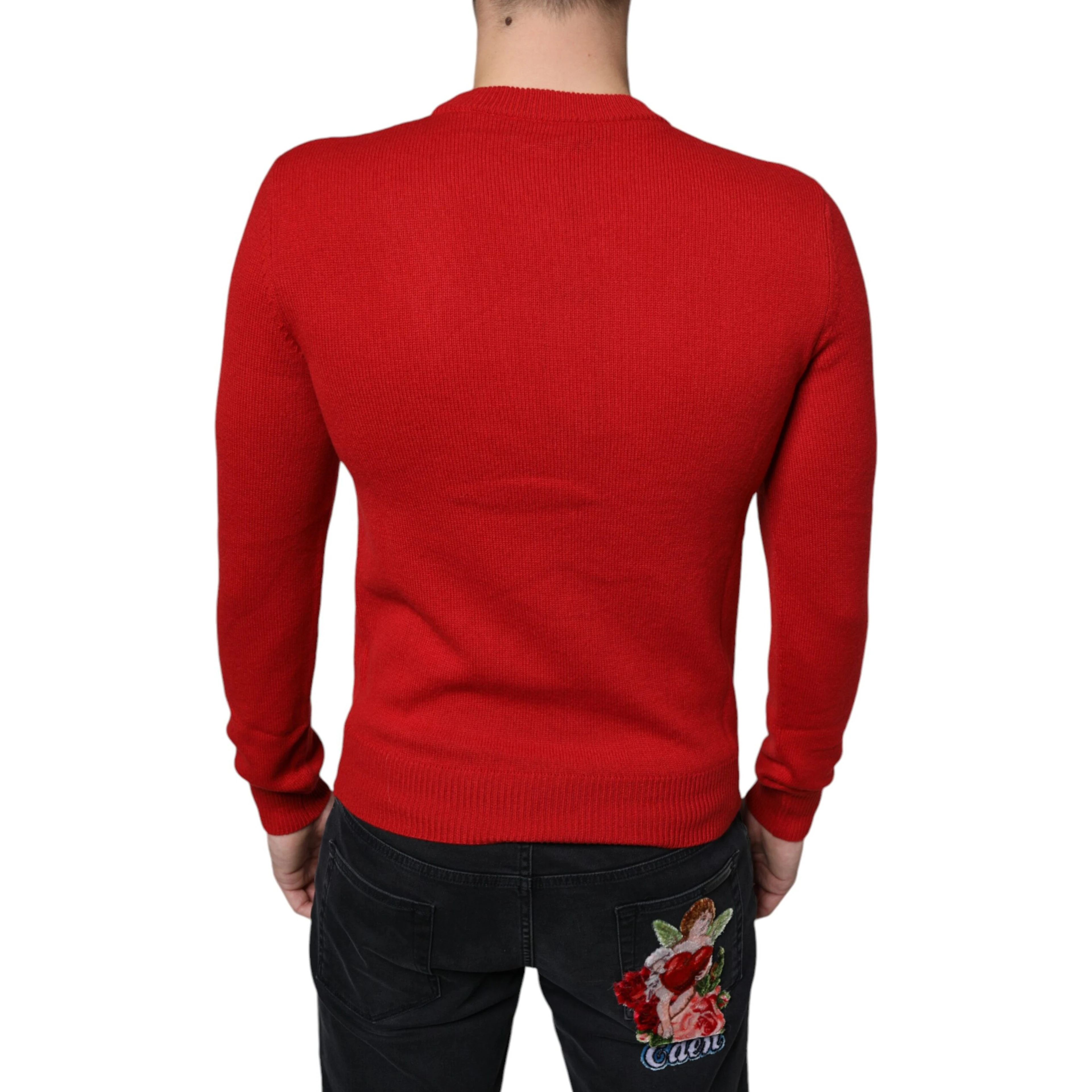 Red I'm The King Wool Crew Neck Sweatshirt Sweater