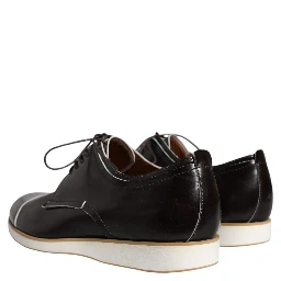 Black White Leather Lace Up Men Dress Formal Shoes