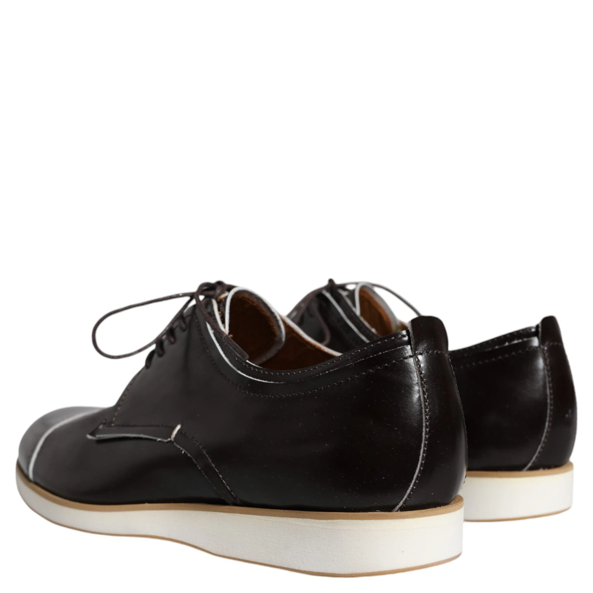 Black White Leather Lace Up Men Dress Formal Shoes