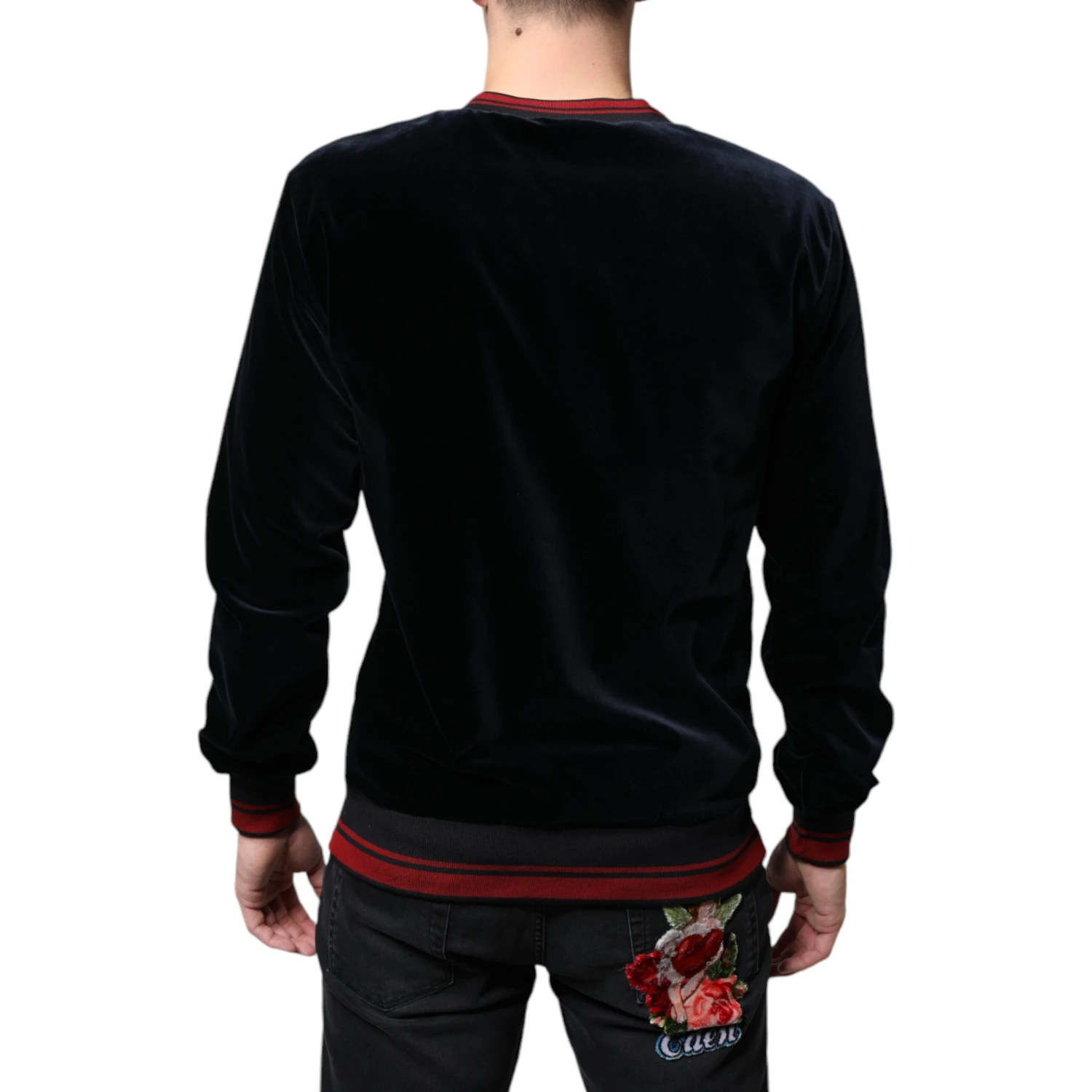 Multicolor Jacquard Crew Neck Sweatshirt Sweater
