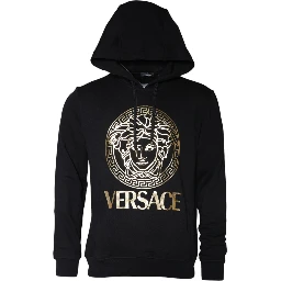 Black Medusa Print Cotton HoodiePullover Sweatshirt Sweater