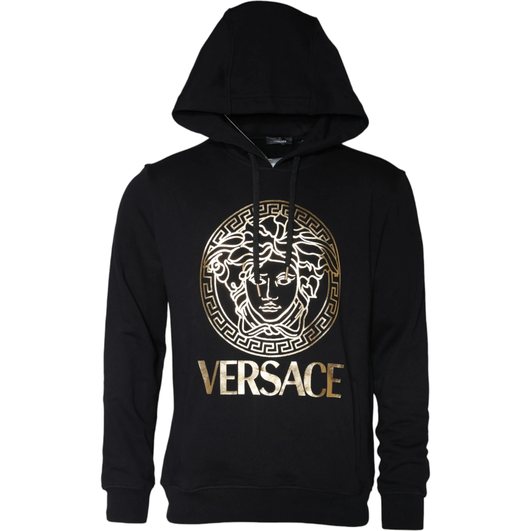 Black Medusa Print Cotton HoodiePullover Sweatshirt Sweater