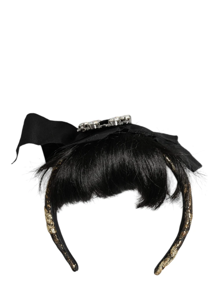 Black Hair Parrucchiera Crystal Headband Diadem