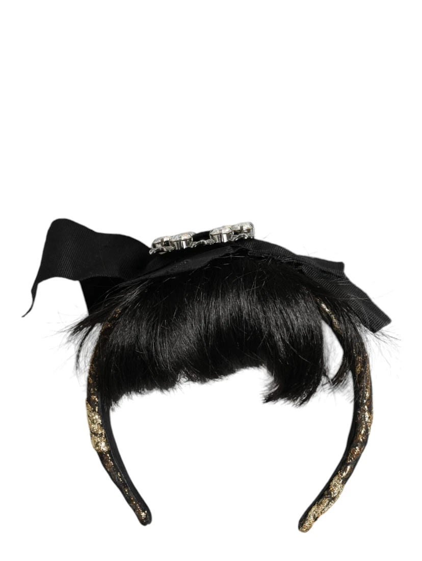 Black Hair Parrucchiera Crystal Headband Diadem