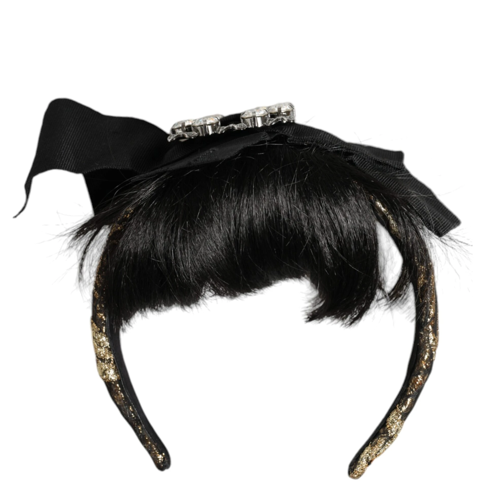 Black Hair Parrucchiera Crystal Headband Diadem