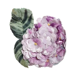 Multicolor Hydrangea Gold Brass Pin Brooch