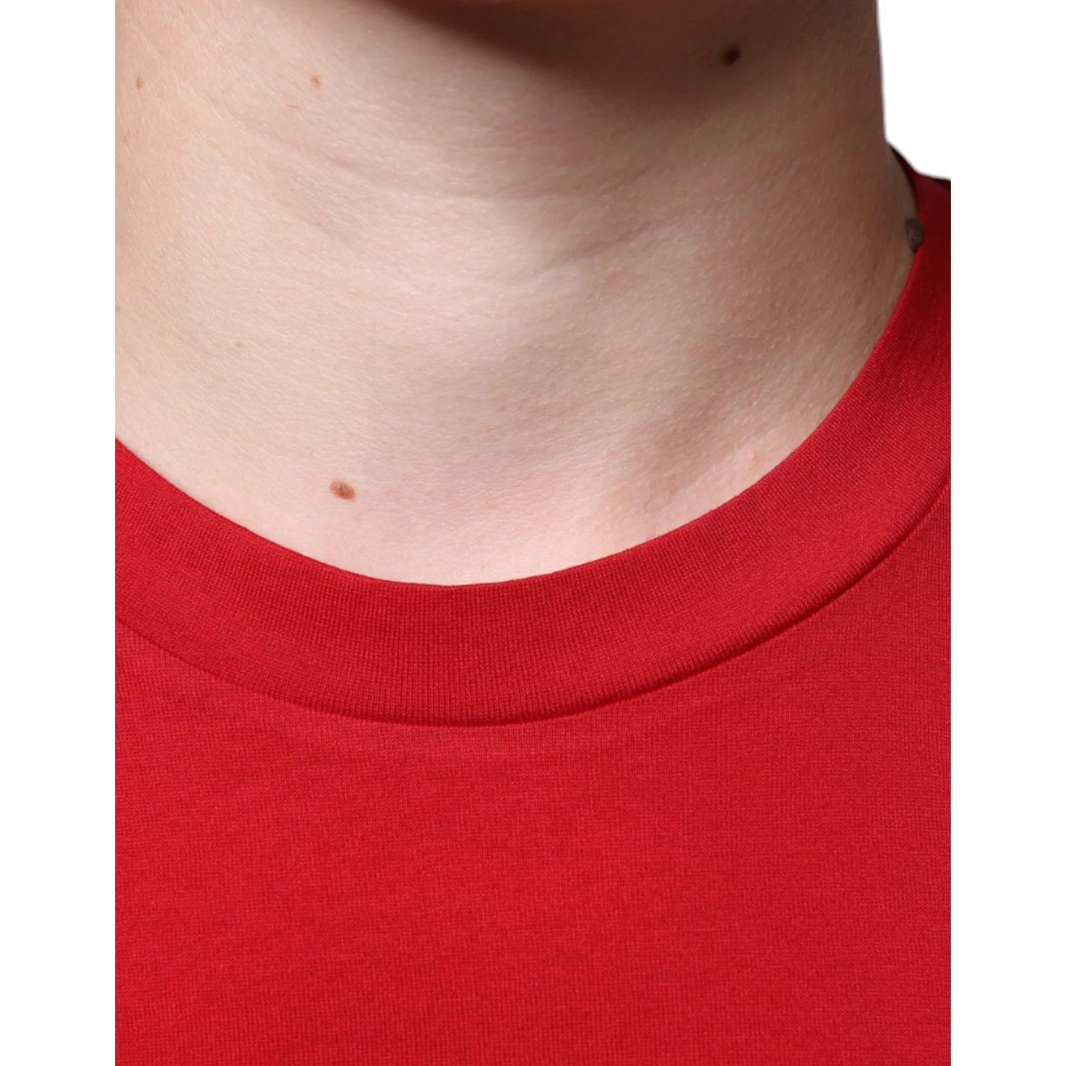 Red Cotton DG Logo Print Crew Neck T-shirt