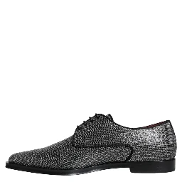 Silver Polyurethane Derby Formal Dress Shoes