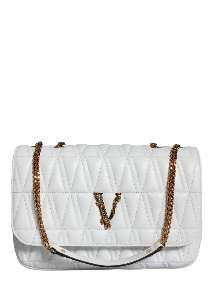 White Mini Nappa Leather Crossbody Shoulder Bag