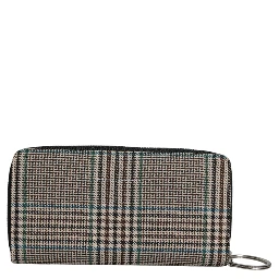 Multicolor Houndstooth Continental Zip Around Clutch Wallet