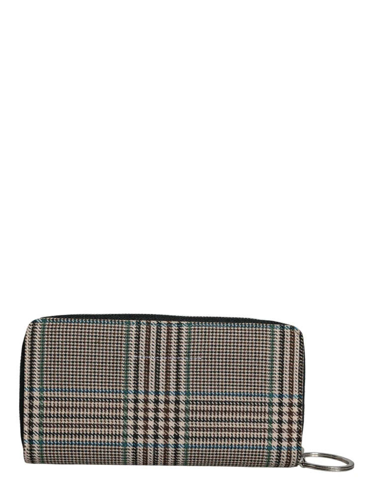 Multicolor Houndstooth Continental Zip Around Clutch Wallet