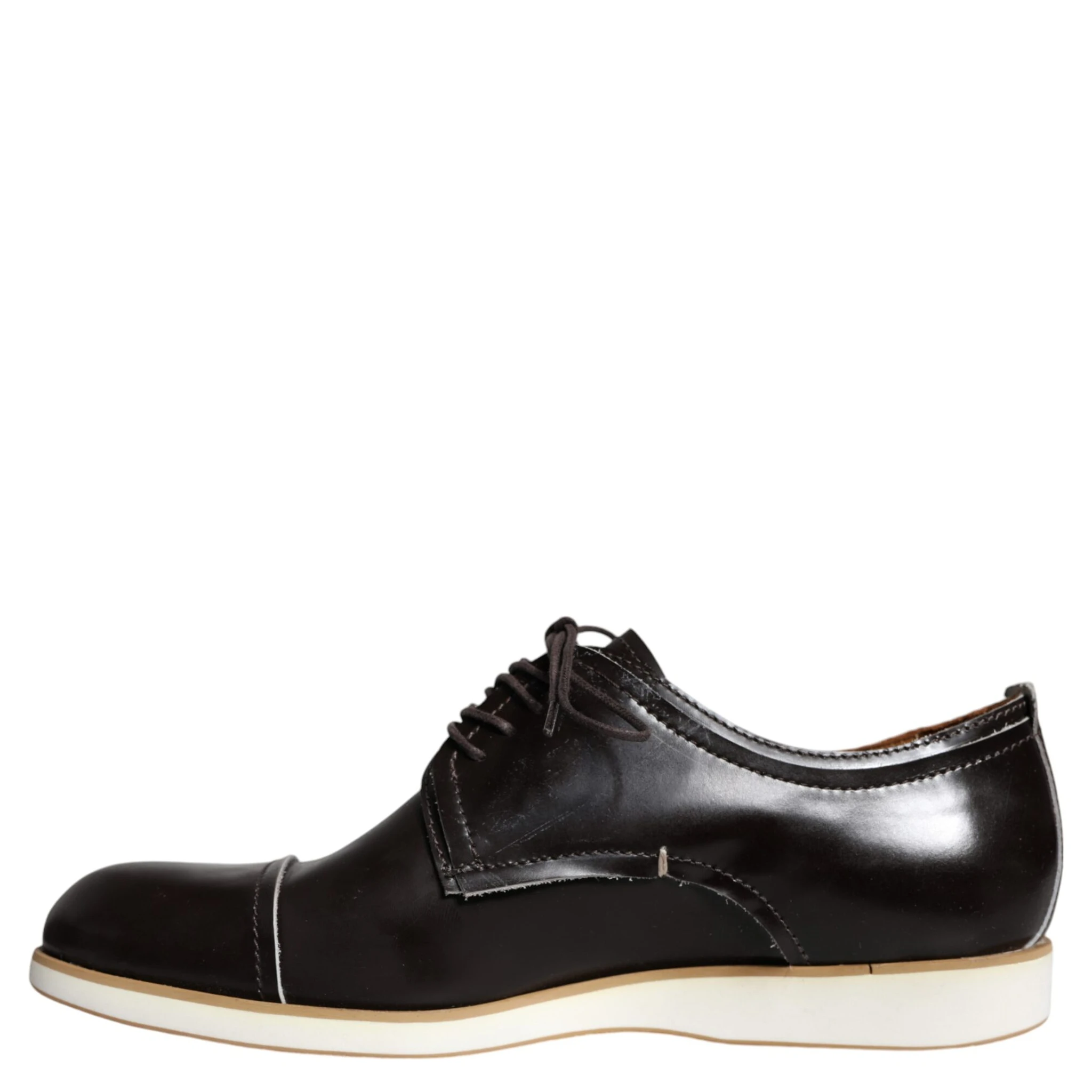 Black White Leather Lace Up Men Dress Formal Shoes