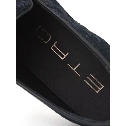 Blue Leather Slip-On Loafers