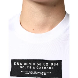 White Cotton DG Applique Casual T-shirt