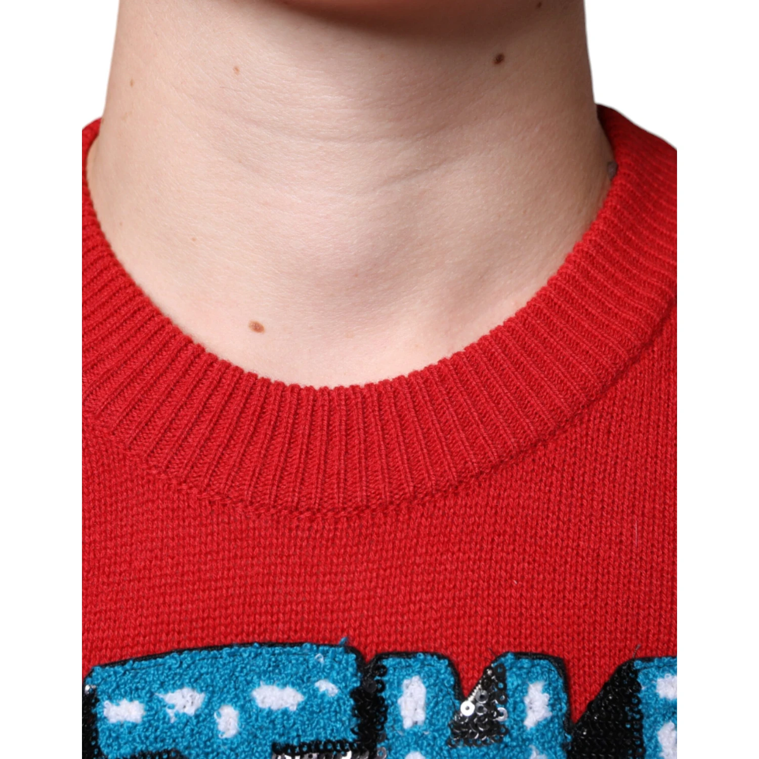 Red I'm The King Wool Crew Neck Sweatshirt Sweater