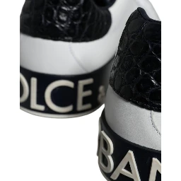 Black Leather Logo Portofino Sneaker Shoes