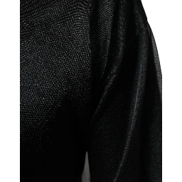 Black Polyester Pullover Sweatshirt Sweater