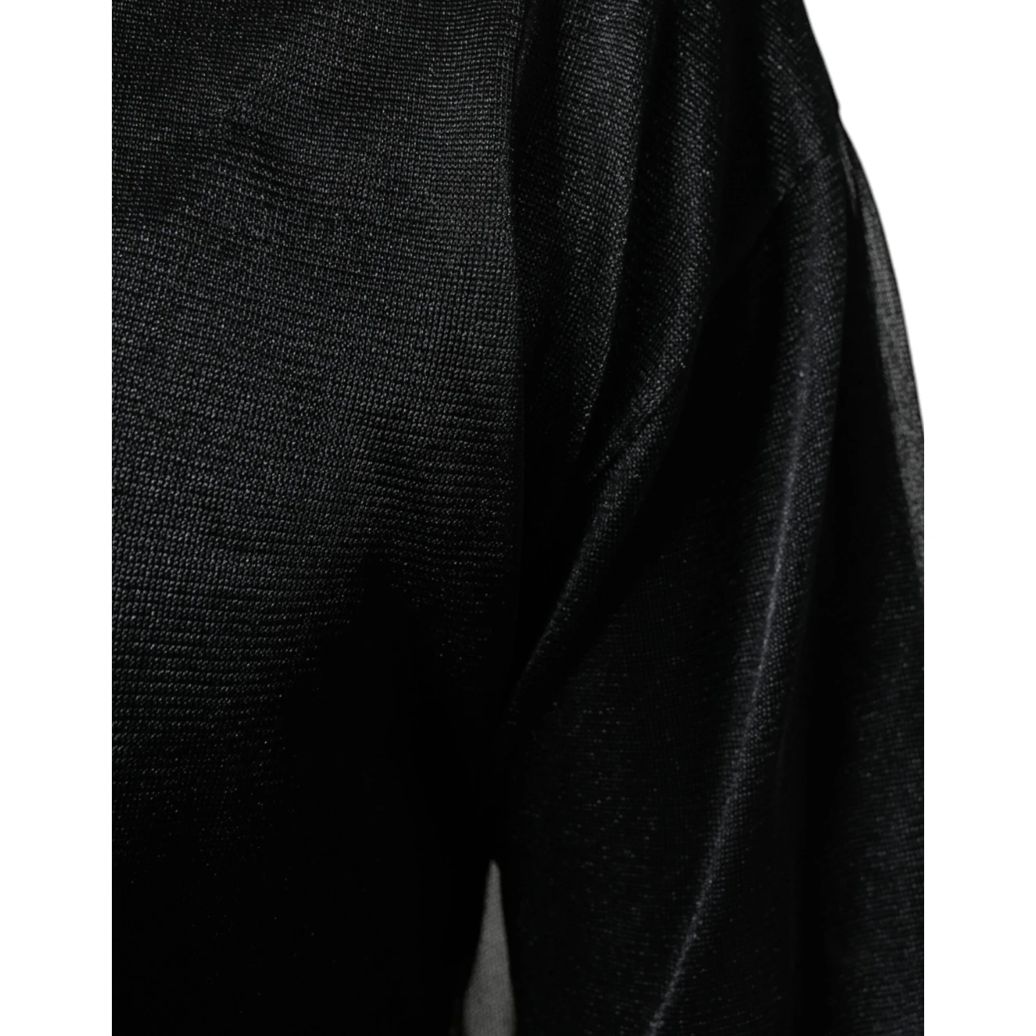 Black Polyester Pullover Sweatshirt Sweater