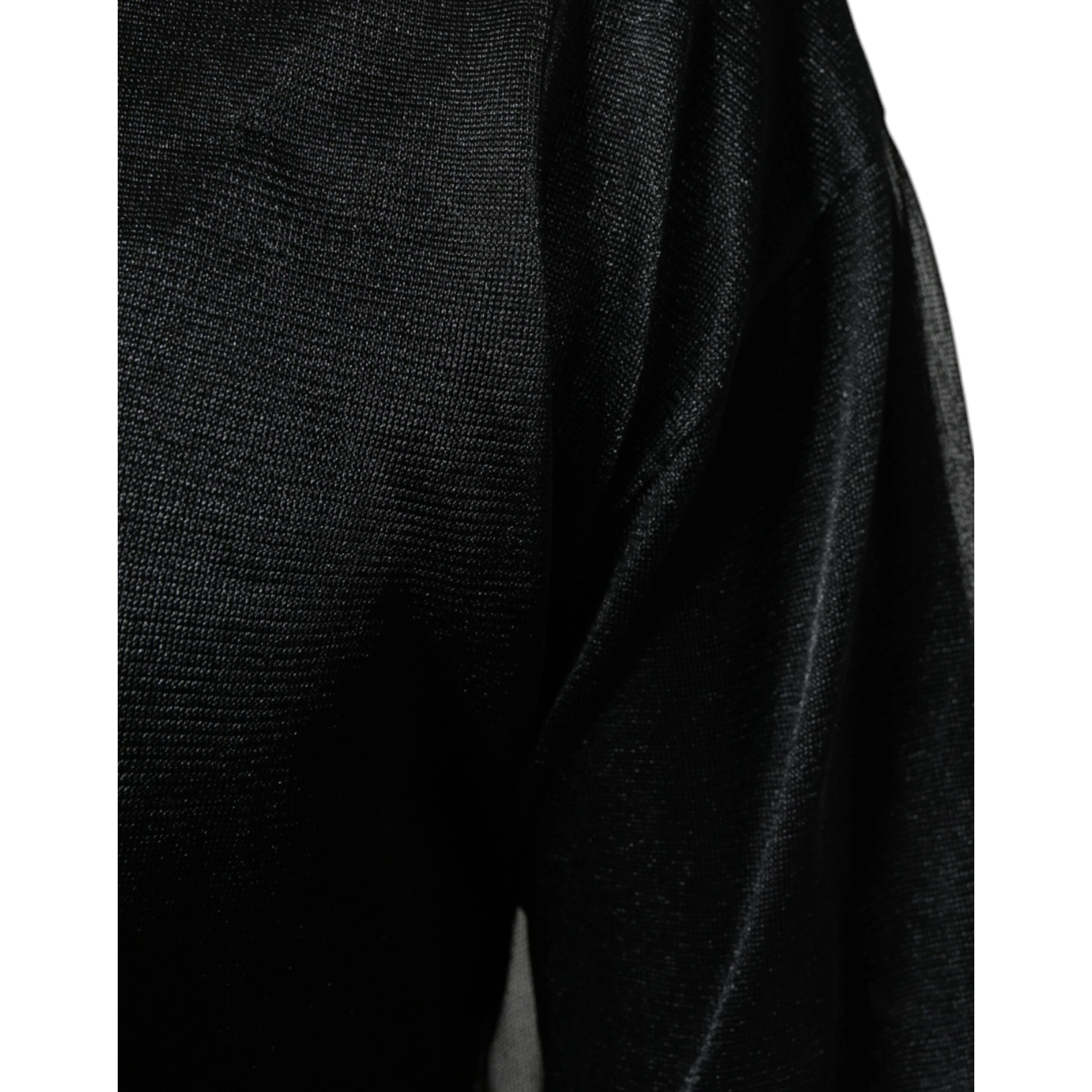 Black Polyester Pullover Sweatshirt Sweater