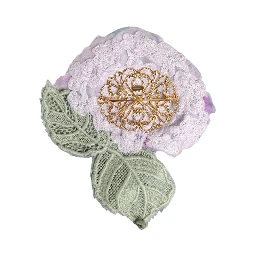 Multicolor Hydrangea Gold Brass Pin Brooch
