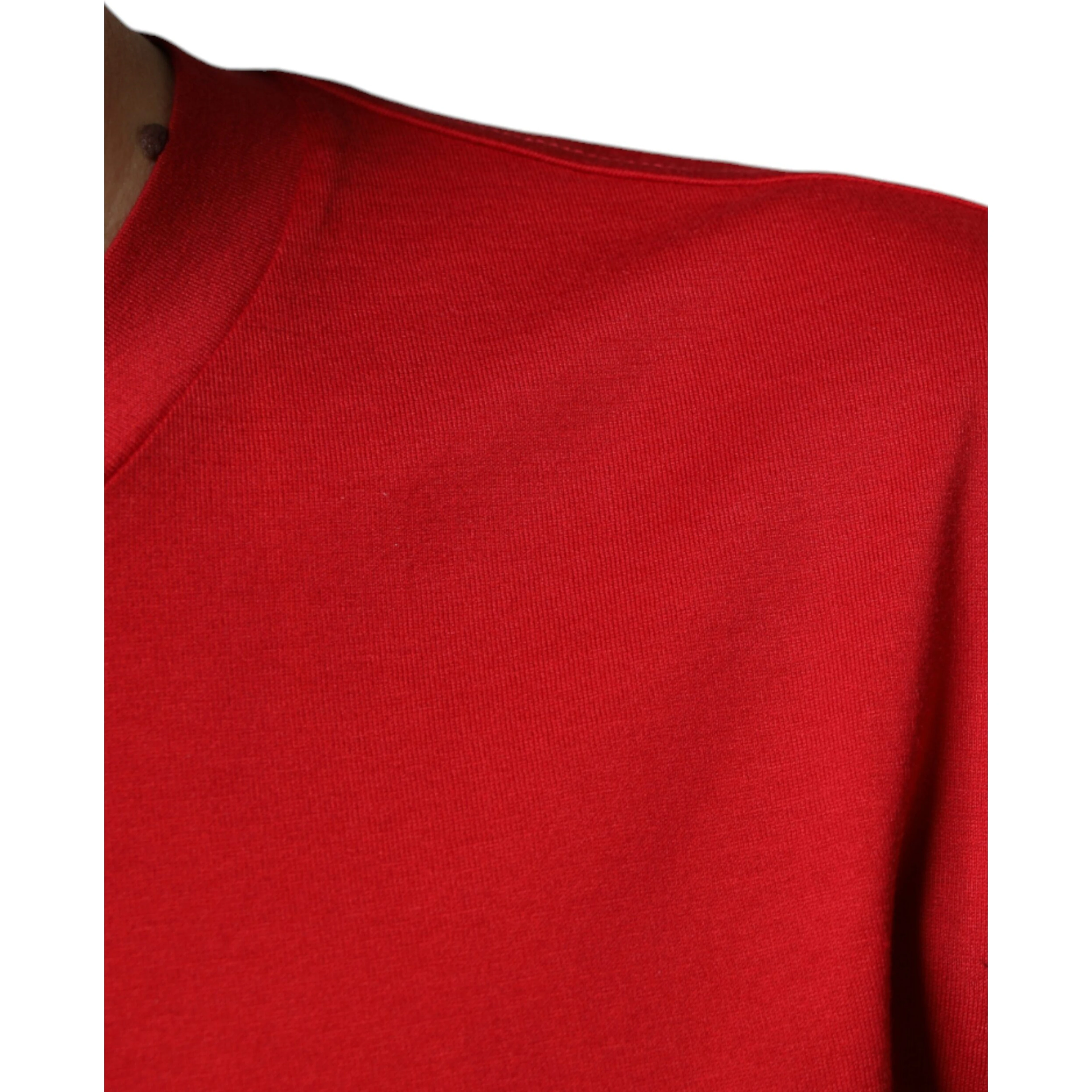 Red Cotton DG Logo Print Crew Neck T-shirt