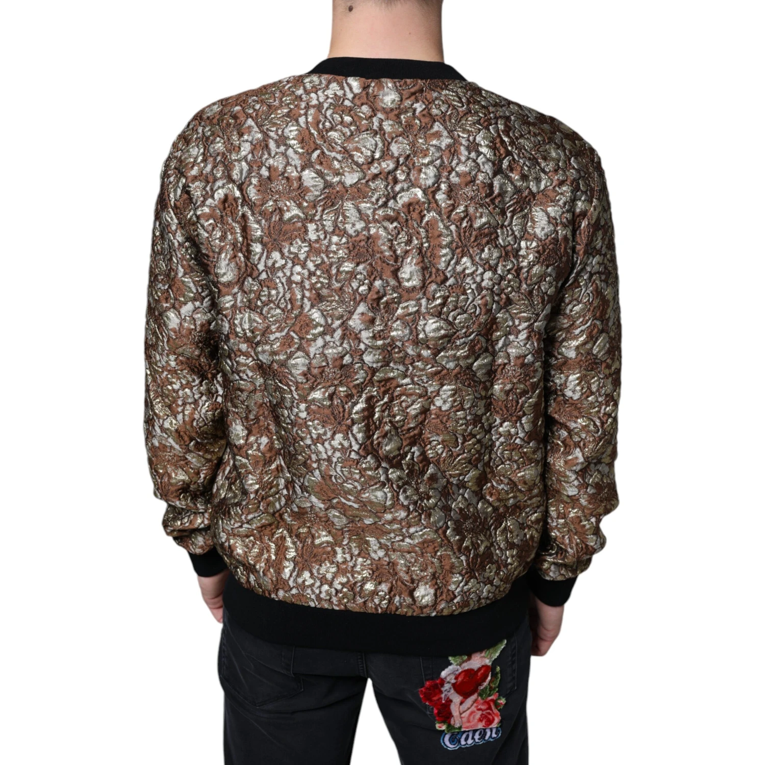 Brown Jacquard Mambo Pineapple Pullover Sweater