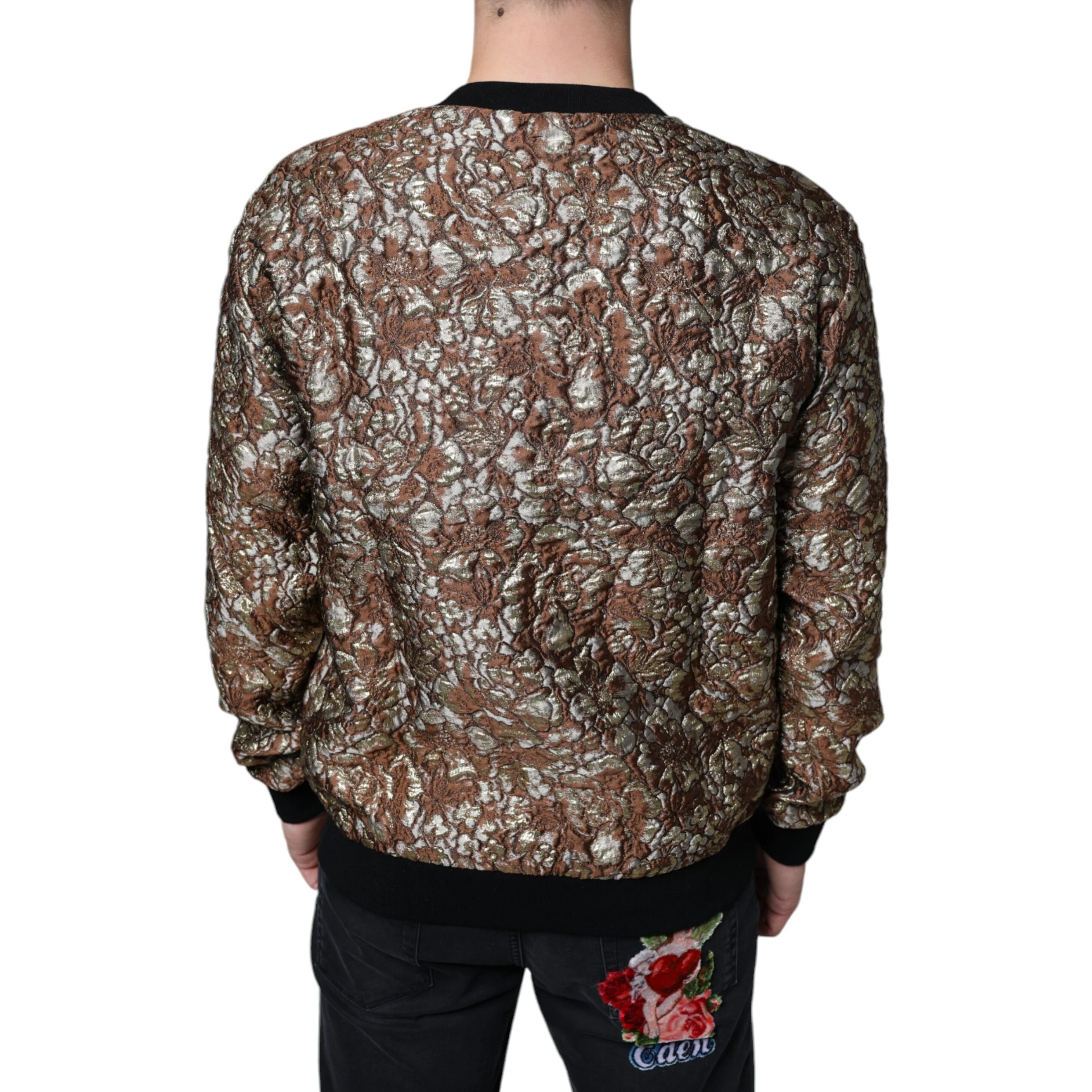 Brown Jacquard Mambo Pineapple Pullover Sweater