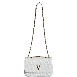 White Mini Nappa Leather Crossbody Shoulder Bag