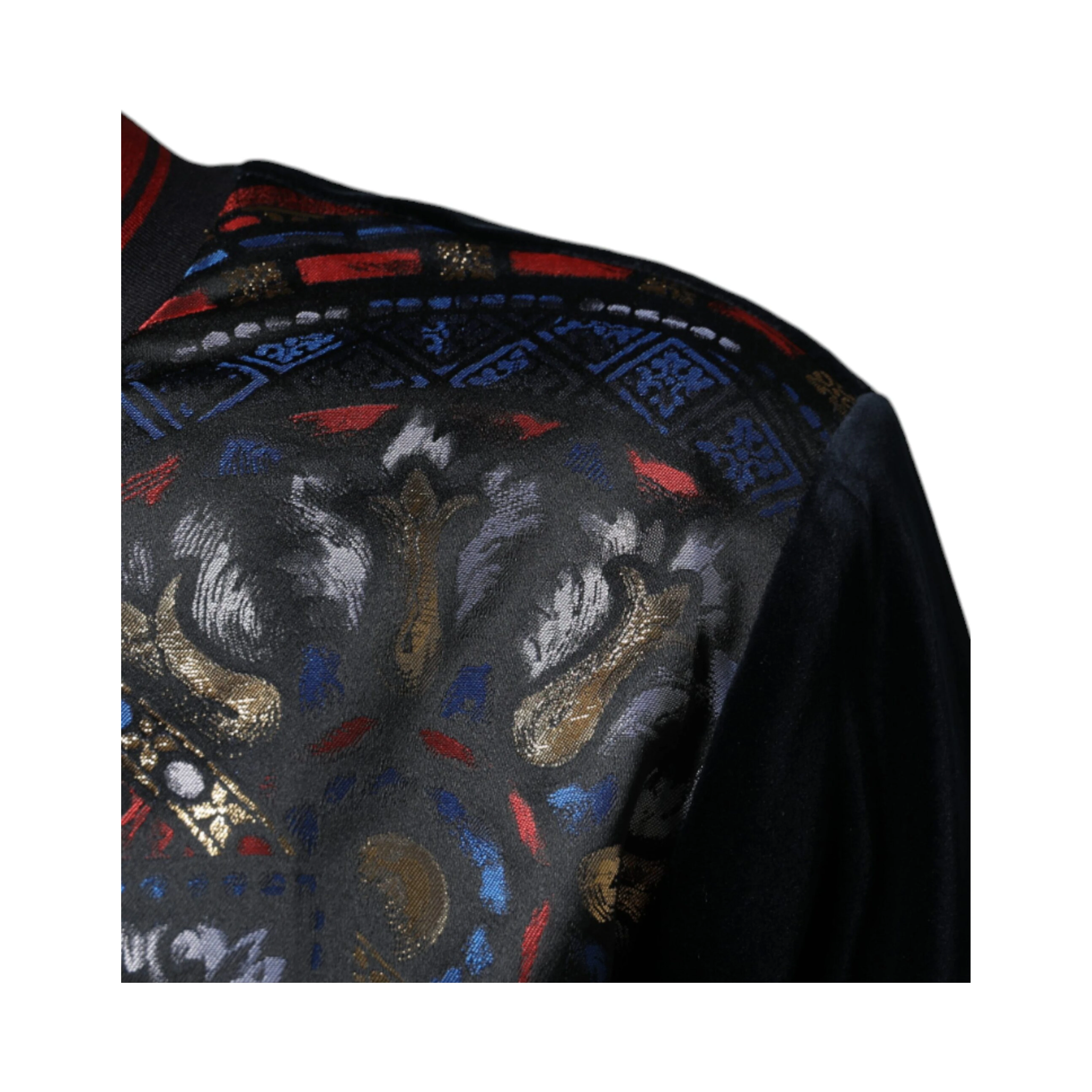 Multicolor Jacquard Crew Neck Sweatshirt Sweater