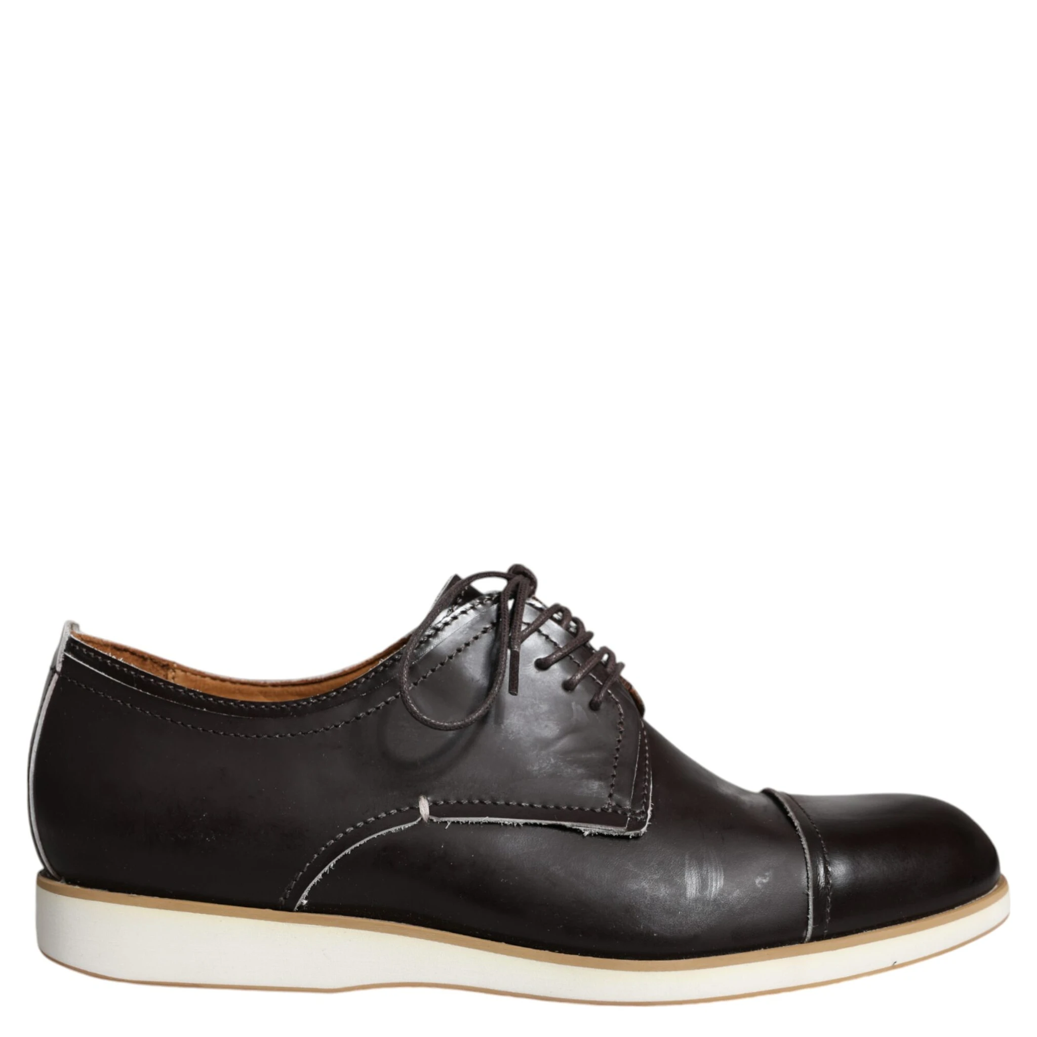 Black White Leather Lace Up Men Dress Formal Shoes