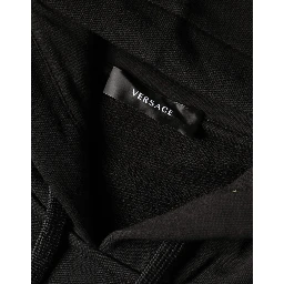 Black Medusa Print Cotton HoodiePullover Sweatshirt Sweater