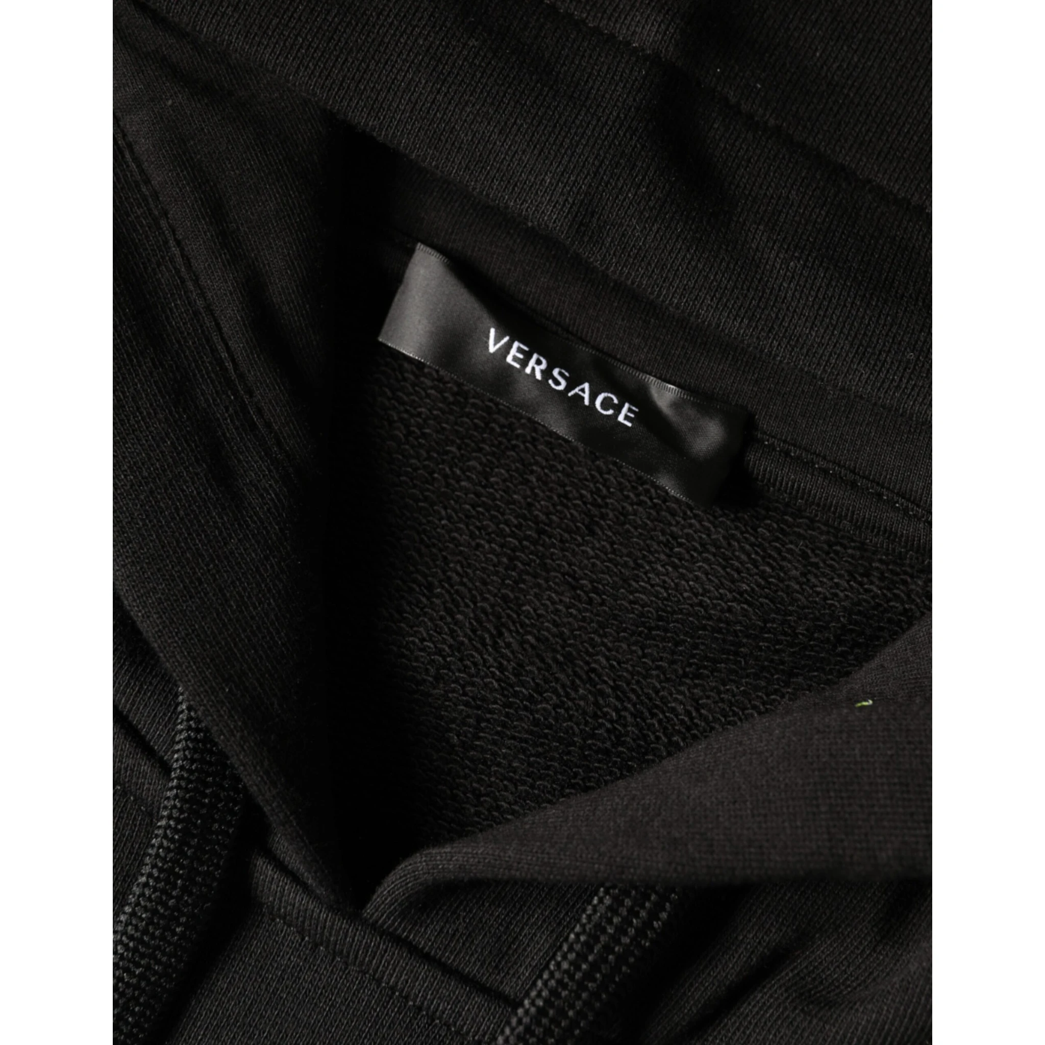 Black Medusa Print Cotton HoodiePullover Sweatshirt Sweater