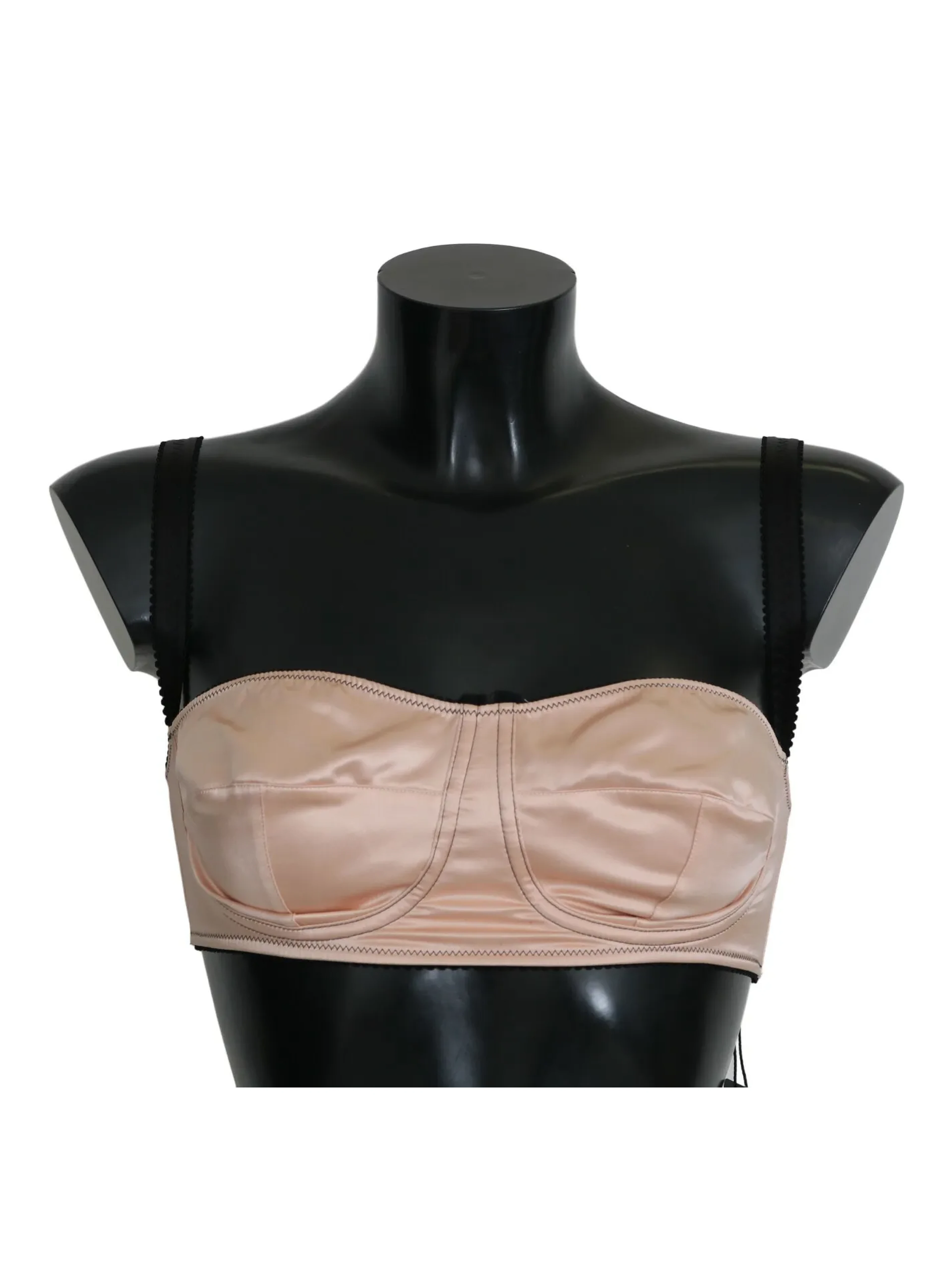 Black Straps Pink Balconcino Bra