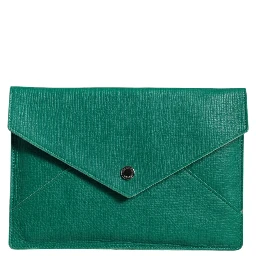 Green Leather Handbag Clutch Mini Purse Pouch Tablet Case
