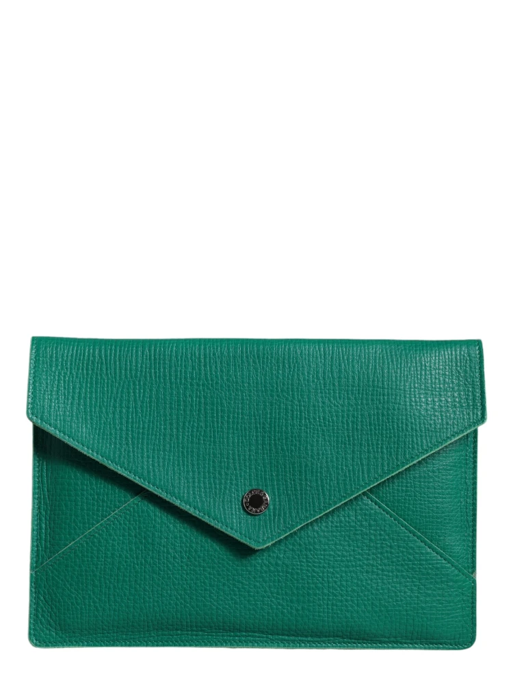 Green Leather Handbag Clutch Mini Purse Pouch Tablet Case