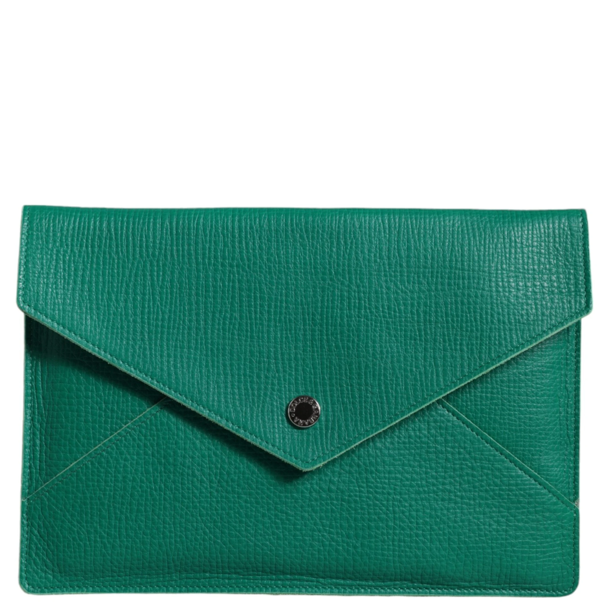 Green Leather Handbag Clutch Mini Purse Pouch Tablet Case
