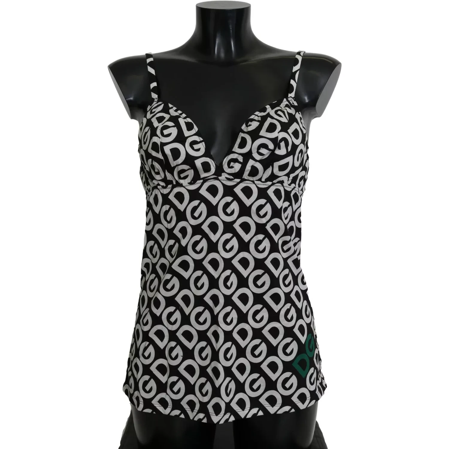 Black DG Mania Print Sleeveless Swimwear