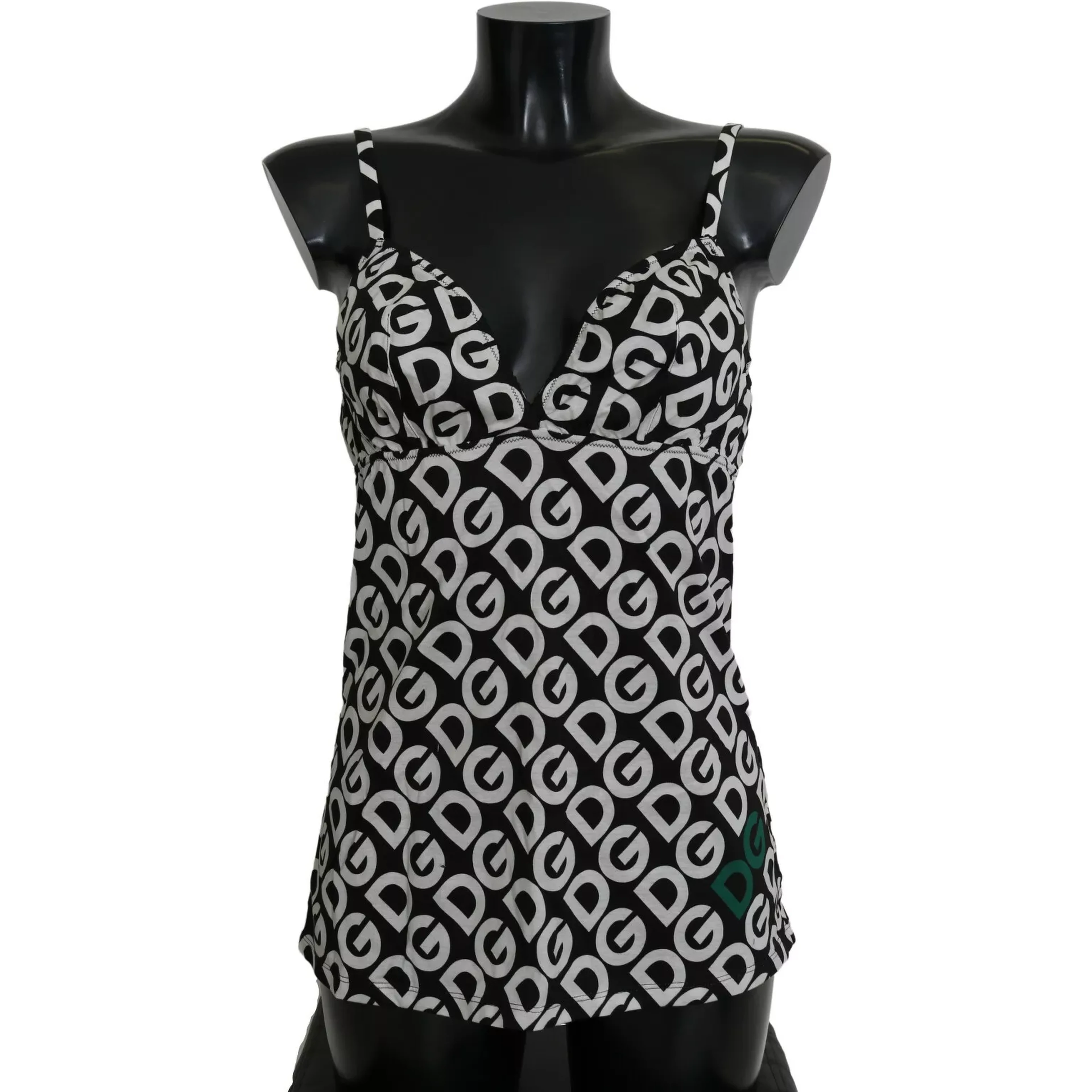 Black DG Mania Print Sleeveless Swimwear