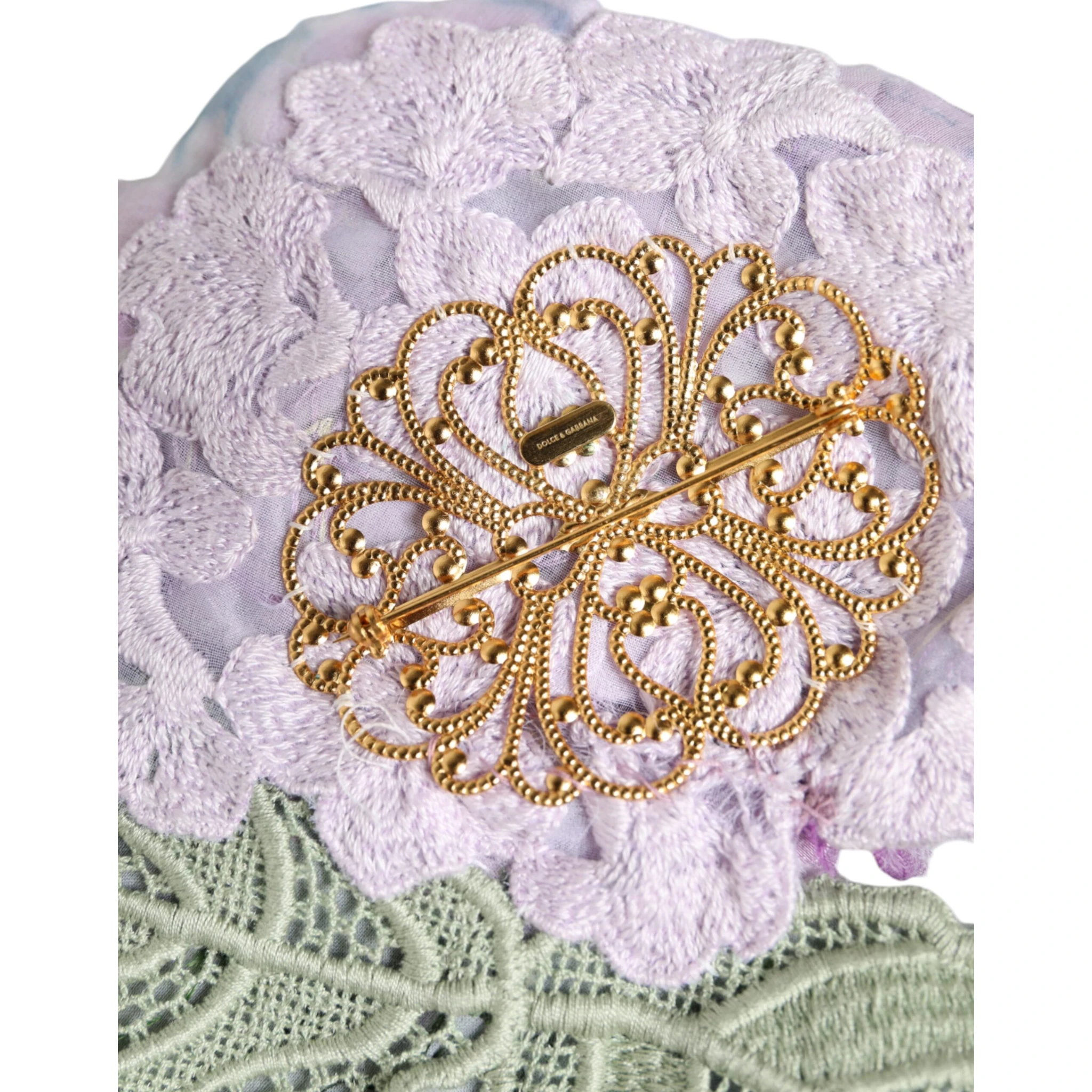 Multicolor Hydrangea Gold Brass Pin Brooch