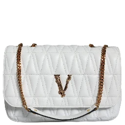 White Mini Nappa Leather Crossbody Shoulder Bag