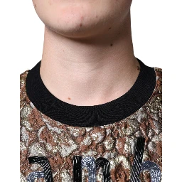 Brown Jacquard Mambo Pineapple Pullover Sweater
