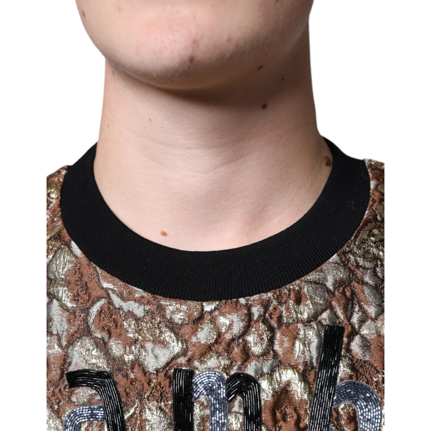 Brown Jacquard Mambo Pineapple Pullover Sweater