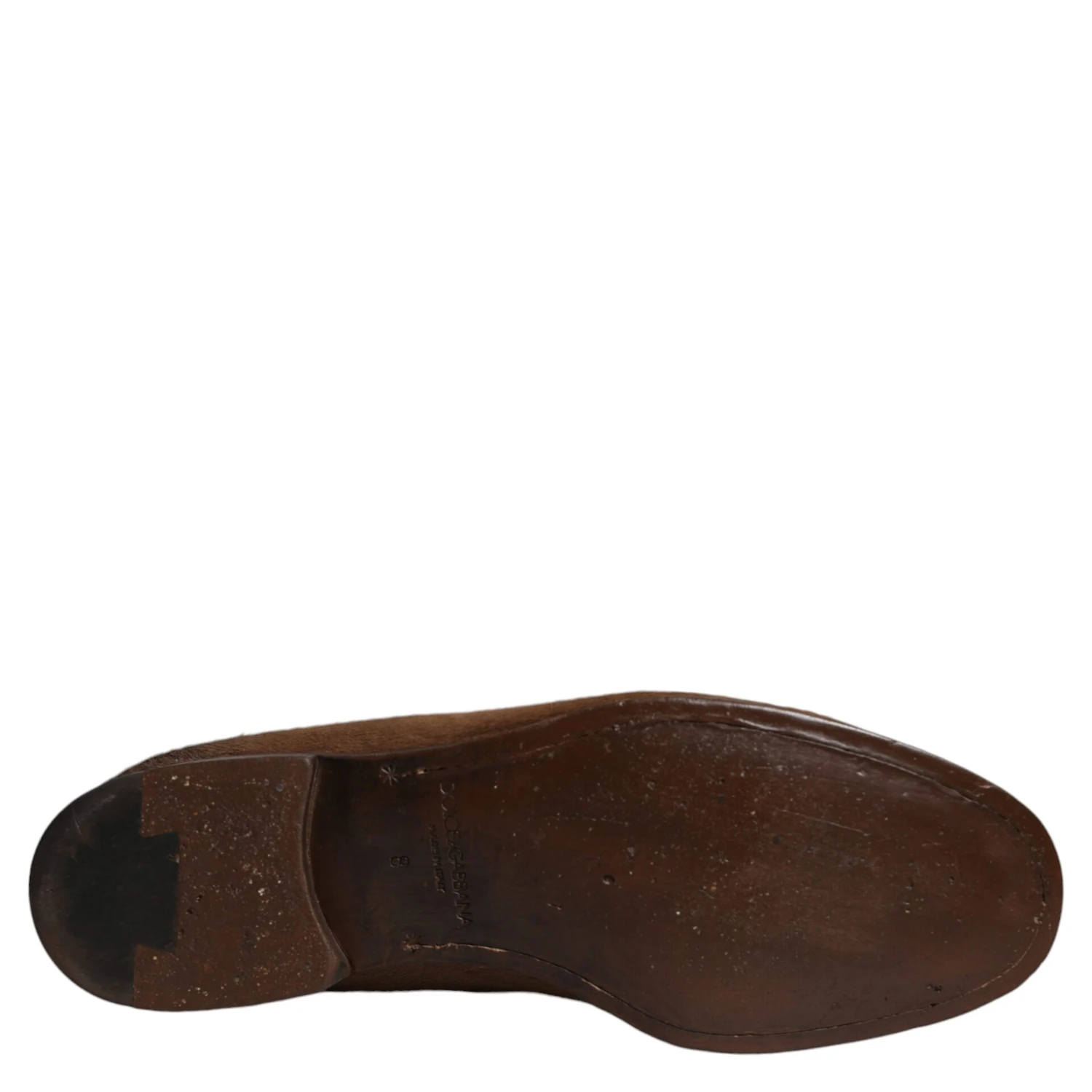 Brown Calf Hair Leather Loafers Formal Dress Shoes