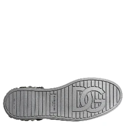 White Silver Crystal Logo Portofino Sneakers Shoes
